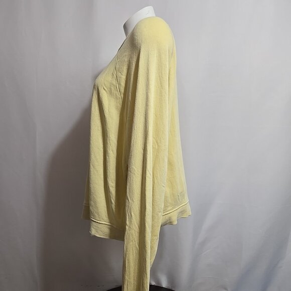 Marine Layer Crewneck Sweatshirt Womens Size XL Yellow Raglan Sleeve Cropped - Picture 2 of 13